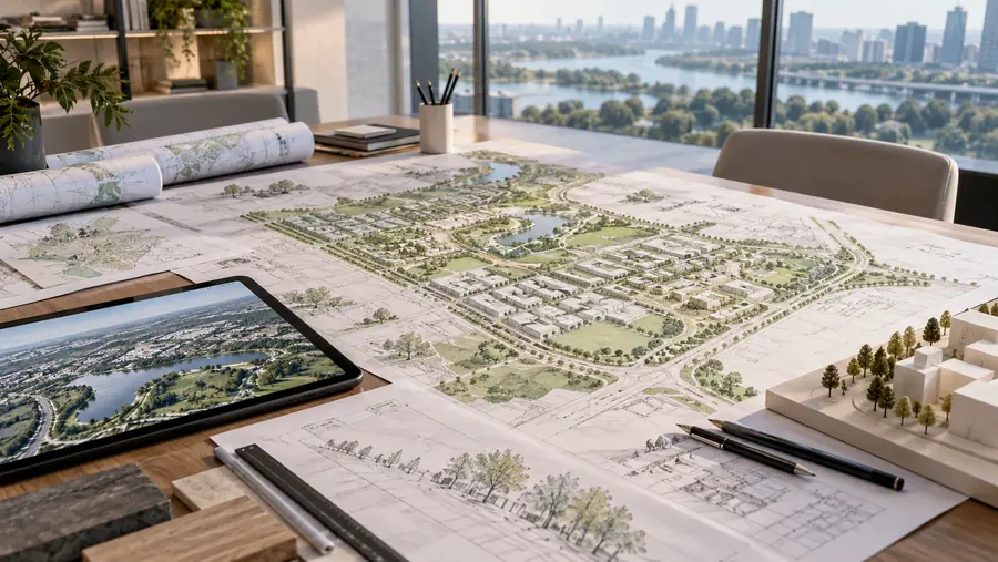Planos y masterplan de ordenación urbanística